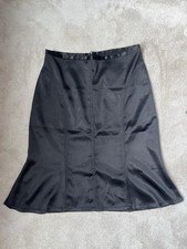 Black Satin Midi Skirt Mermaid