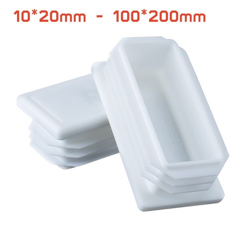 White rectangle plastic end - rectangle,