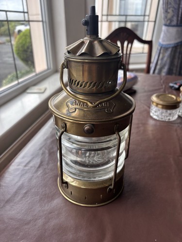 Vintage ankerlicht brass ship - vintage,