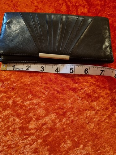 Black leather visconti purse - leather,