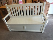 4' painted slat-back monks