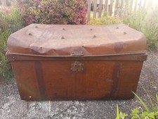 Distressed Old Painted Metal Travel Case , Trunk 65 x 42 x41 Cm