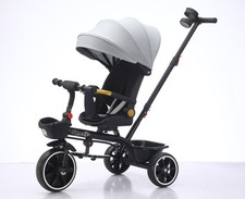 5-in-1 Baby Tricycle Grey