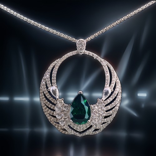 Emerald pear angel - angel, cz
