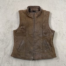 Leather Jacket Womens M Brown