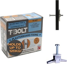 T-Bolt heavy duty METAL Plasterboard Fixing - TV KIT - Holds up to Kit 