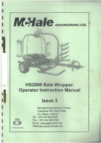 Mchale balewrapper hs2000 - balewrapper,
