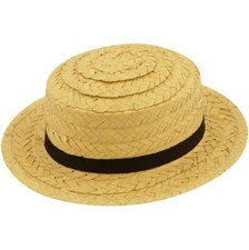 Straw boater hat - straw,