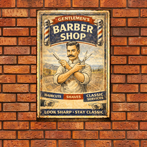 Vintage barber shop - vintage, aluminium