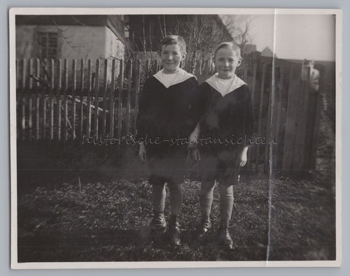 Boys and cat vintage photo - cat,
