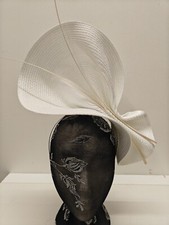 white large straw fascinator