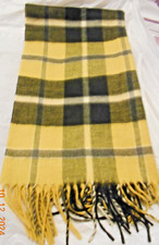 Black And Yellow Check Patterned Scarf New