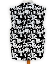 Elvis Presley Black & White Chequered Pattern 2 Design - Fancy Dress Waistcoat