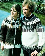 Knitting Pattern Unisex Icelandic Winter Nordic Sweater & Cardigan.