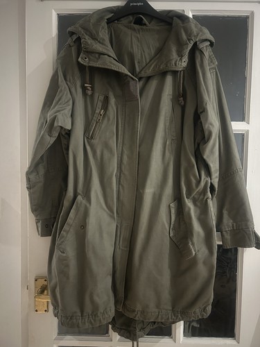 Khaki hooded utility parka - hooded,