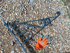 Vintage Steel Bracket for Hanging Shop Enamel Advertising Antique shop sign blue