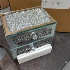 Mirrored Silver 2 Drawer