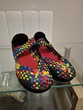 New Multicoloured Woven Wedge Shoes Size 6 By Heavenly Feet