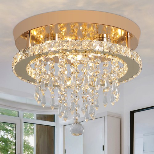 Crystal led ceiling light gold - crystal,