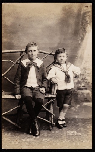 Two smart young boys studio - two,