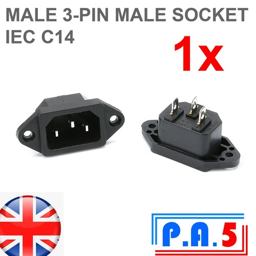 Pin male chassis - 3-pin,