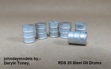 00/4MM 1:76 JOHN DAY MODELS  WHITE METAL, RDS 20  **NEW**   6 x  STEEL OIL DRUMS