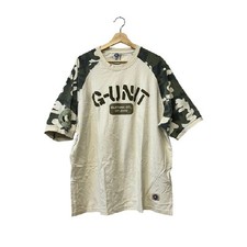 Mens Vintage G-Unit Beige Camo Shoulder Heavy Weight Shirt 50Cent Streetwear