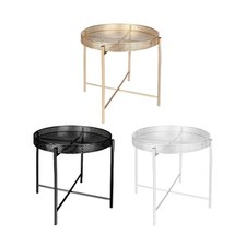 Iron Outdoor Side Table Flower Pot Stand Waterproof Accent End Table NightStand