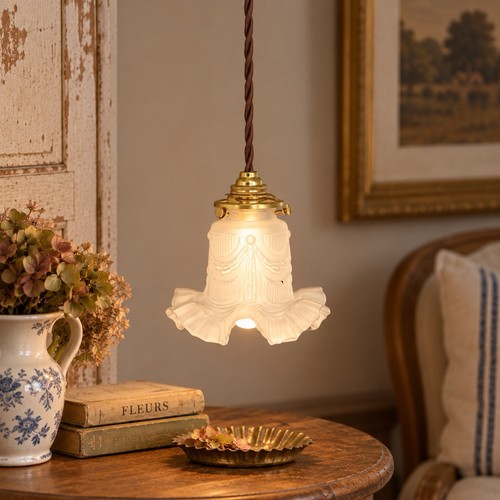Vintage french frosted - frosted, glass