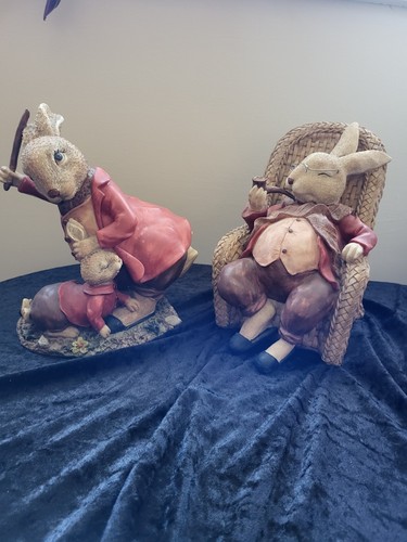 Large vintage resin rabbit - vintage,