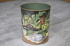 Vintage Retro Decorative Metal Waste Paper Trash Bin Vegetable Design / Pattern