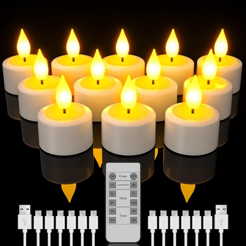 Rechargeable tea lights 12pcs - rechargeable, lights,