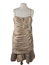 Evening Gown Prom Dress Mascara Pour La Femme Beige Lined Size 16 NEW FREE POST