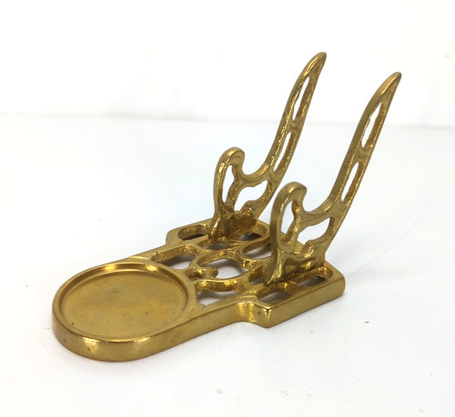 Brass cup saucer holder w - holder, w/