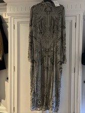 Totally Immaculate hand-beaded ASOS premium Dress Silver U.K. 10