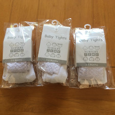 baby girl tights 3 Pairs White 3-6 months