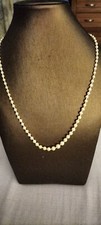Vtg Pompadour Pearl Necklace With Sterling Silver & Marcasite Clasp Boxed