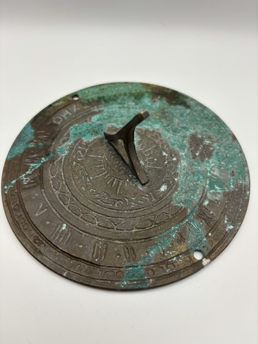 Vintage brass garden sundial - brass,
