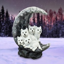 Moon Litter 19.5cm Wolf Statue