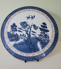 Royal Doulton Booths Real Old Willow TC1126 Cake Plate 11" Gold Trim