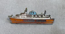 Vintage Townsend Thoresen Ferries Metal Enamel Pin Lapel Badge