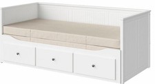 IKEA Hemnn Single Double Soft Bed with 3 Drawers White Bedroom Furniture