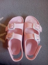 Girls pink sandals next worn