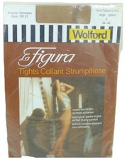 Wolford La Figura Tights Collant Strumpfhose Sheer Cantrece Lacy Lycra Pantie L