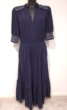 Wyse Dominique Dress - Navy Blue Milkmaid Style Dress Size 3 / Uk Size 12