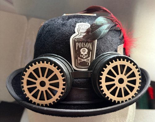 Steam punk velour bowler - punk,