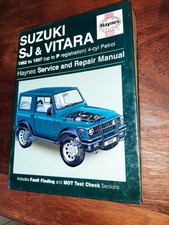 Suzuki SJ & Vitara Petrol 1982 to 1997  Haynes workshop manual. up to P reg.