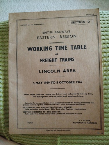 British rail timetable - timetable, freight