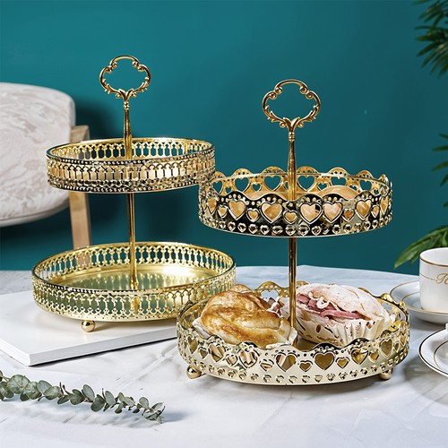 Tiers gold cake stand tea - cake,