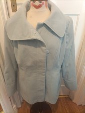 Ladies BHS Size 18 Pale Blue Lined Coat